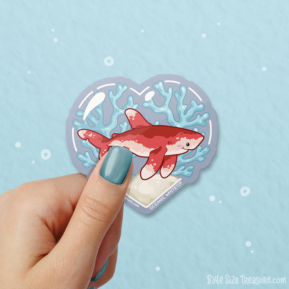 Oceanic Whitetip Shark Vinyl Sticker