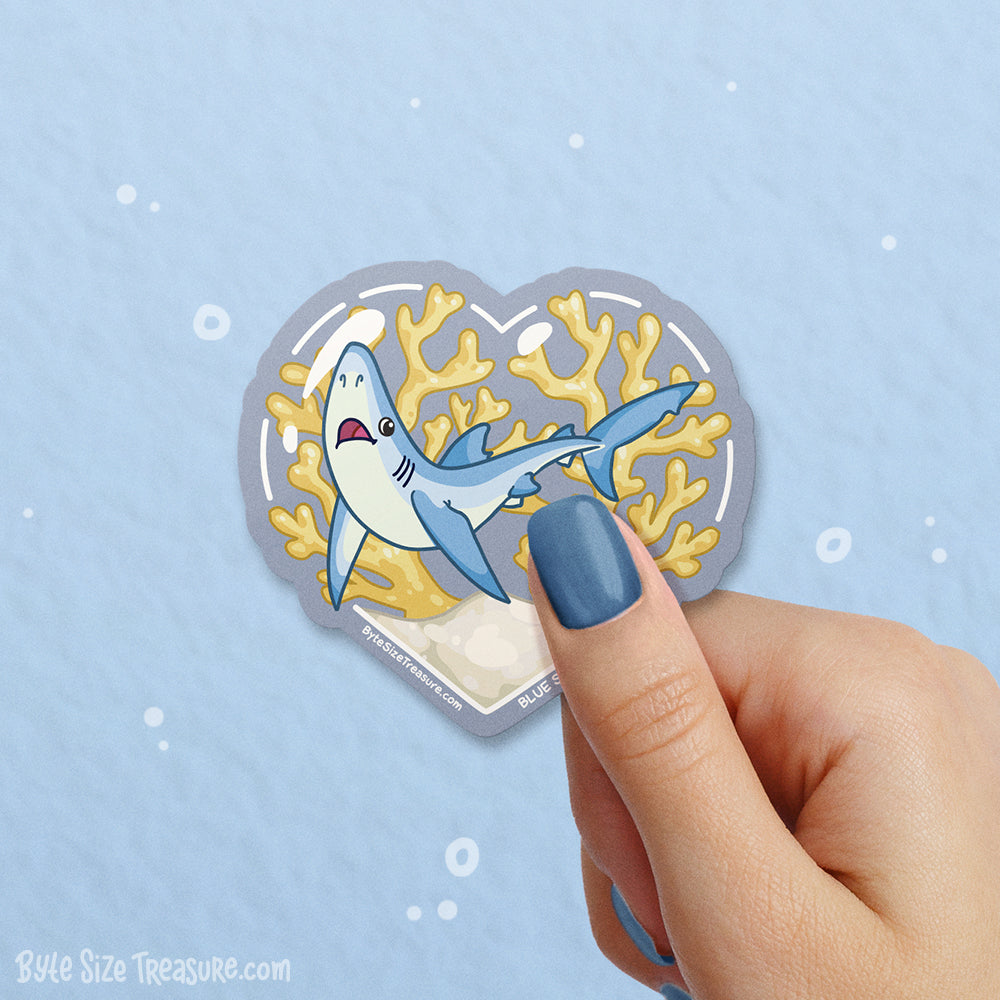 Blue Shark Vinyl Sticker