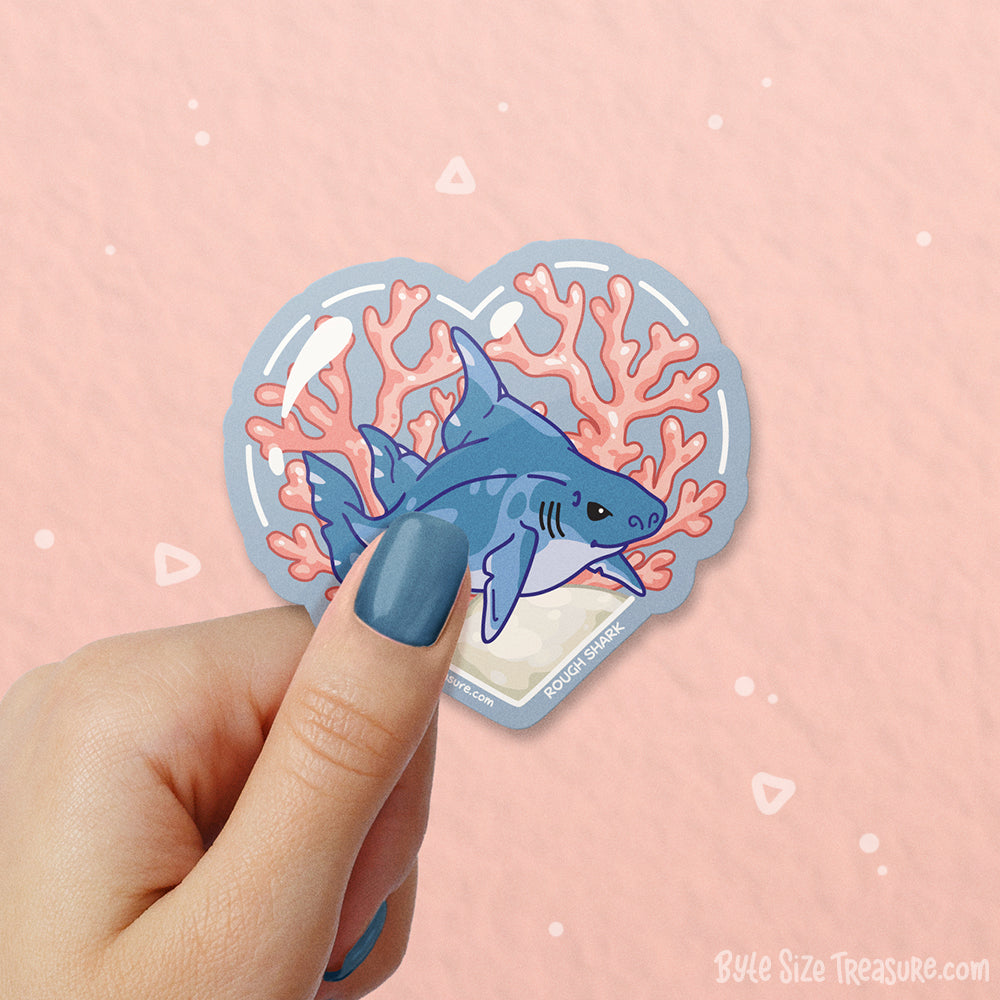 Rough Shark Vinyl Sticker