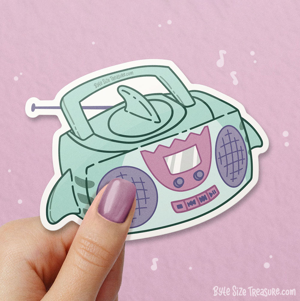 Boombox Shark Vinyl Sticker