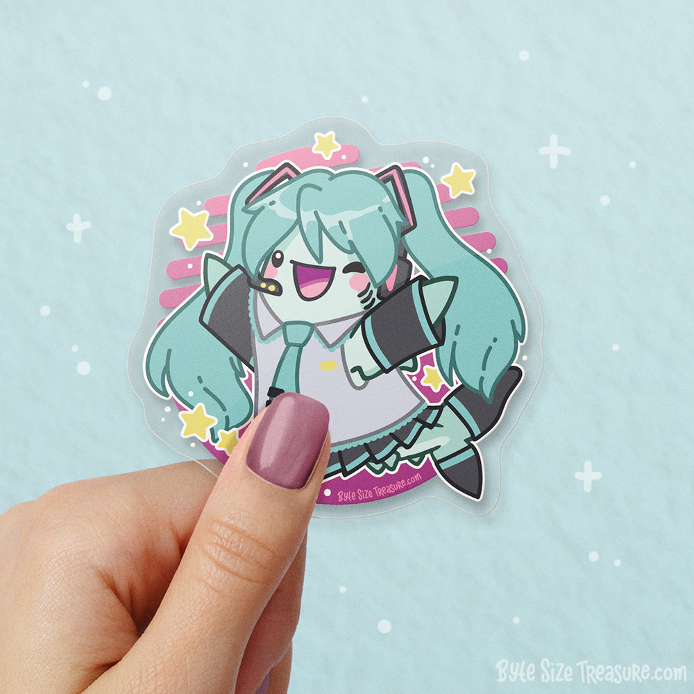 Miku Costume Clear Vinyl Sticker