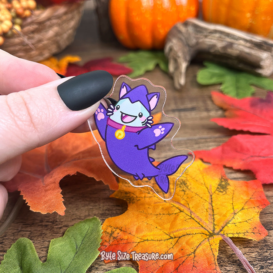 Black Cat Costume Acrylic Pin