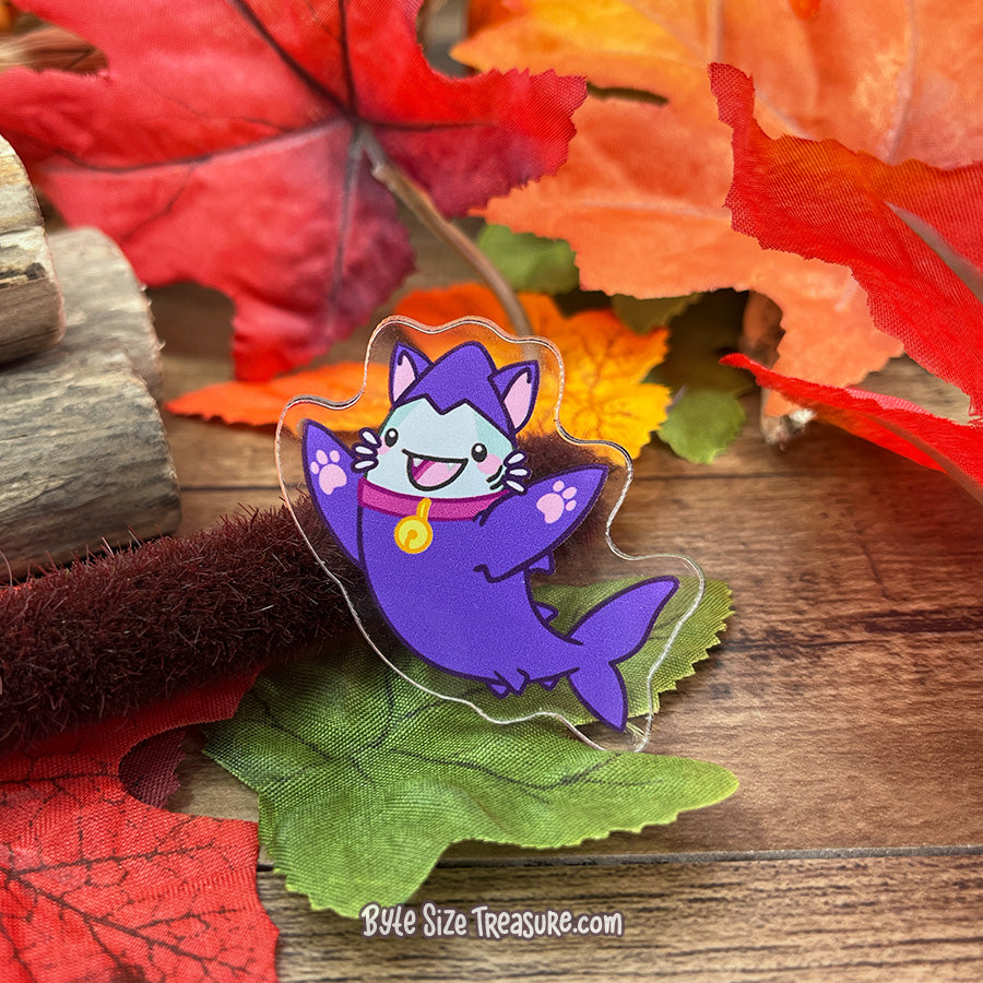 Black Cat Costume Acrylic Pin