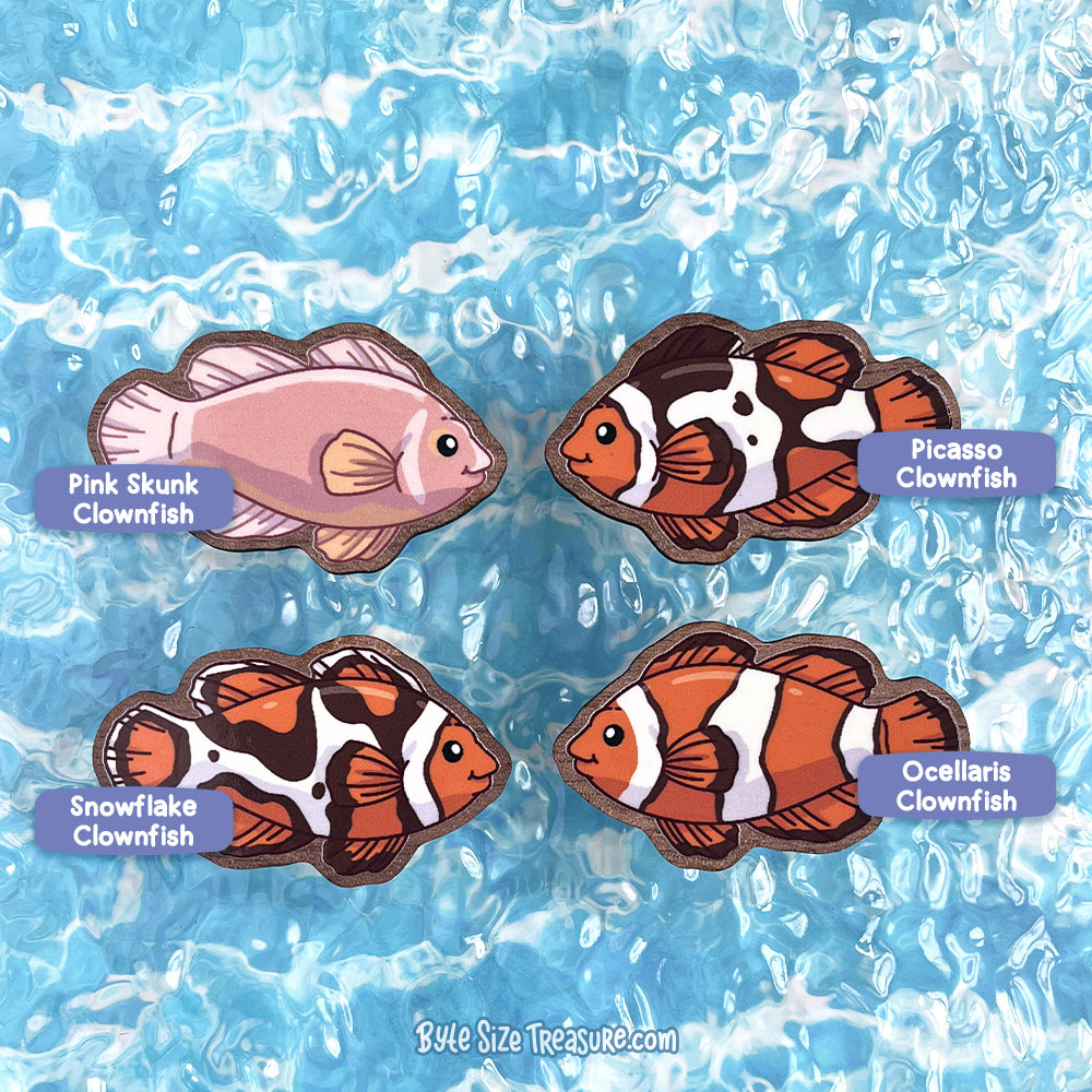 Clownfish \\ Wooden Magnet