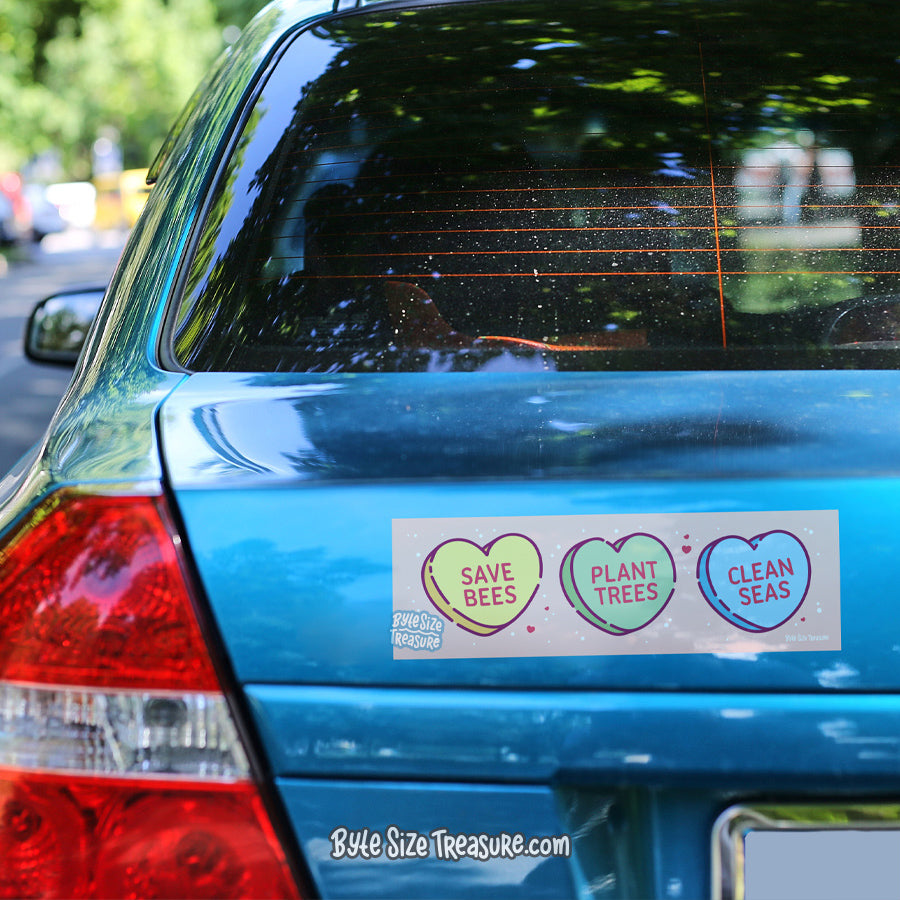 Save Bees, More Trees, Clean Seas Bumper Sticker