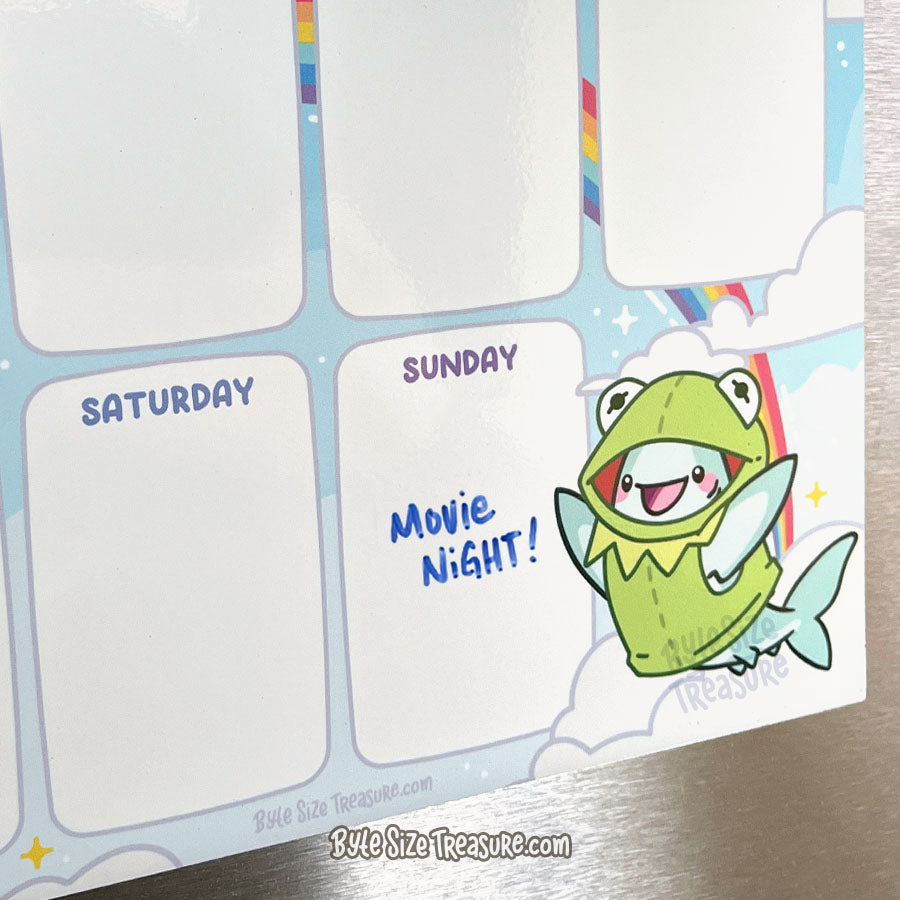 Kermie Shark Magnetic, Dry-Erase Weekly Planner
