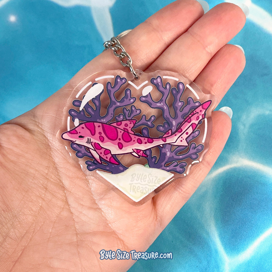 Leopard Shark Acrylic Keychain