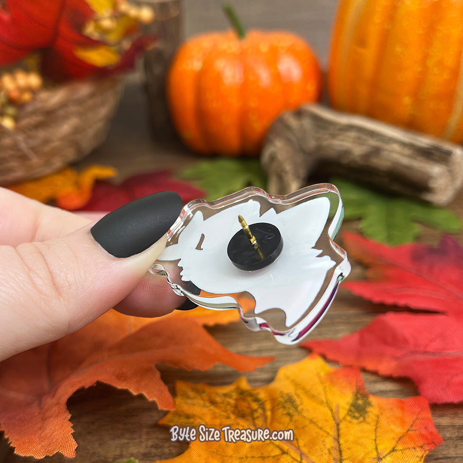 Black Cat Costume Acrylic Pin