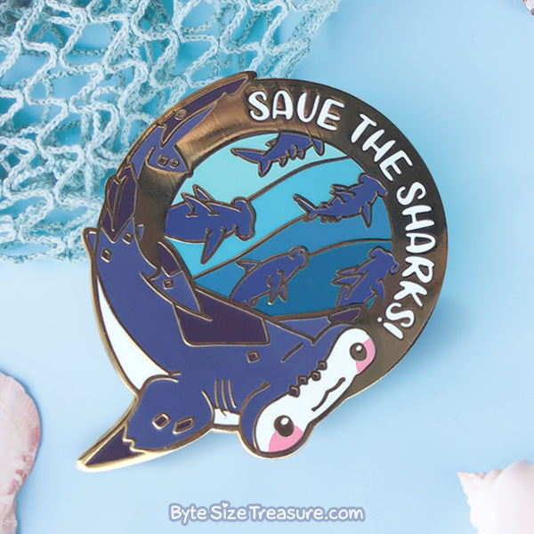 Save the Hammerhead Sharks! Enamel Pin