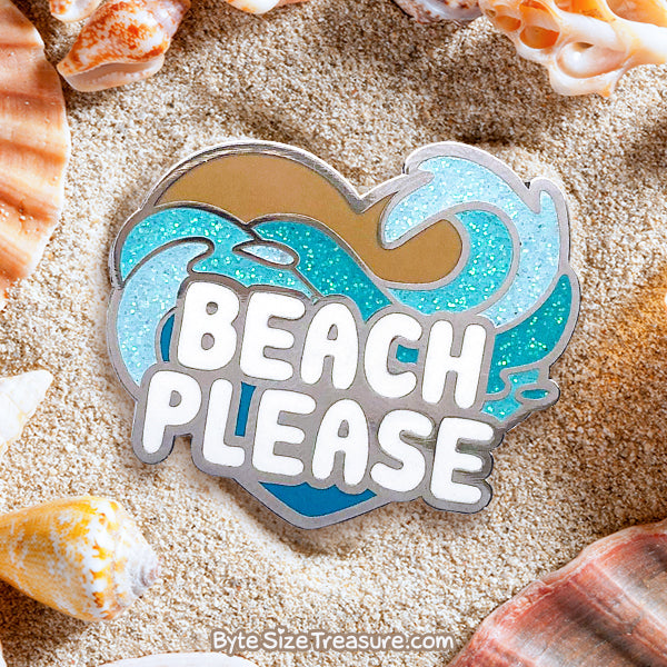 Beach Please Enamel Pin