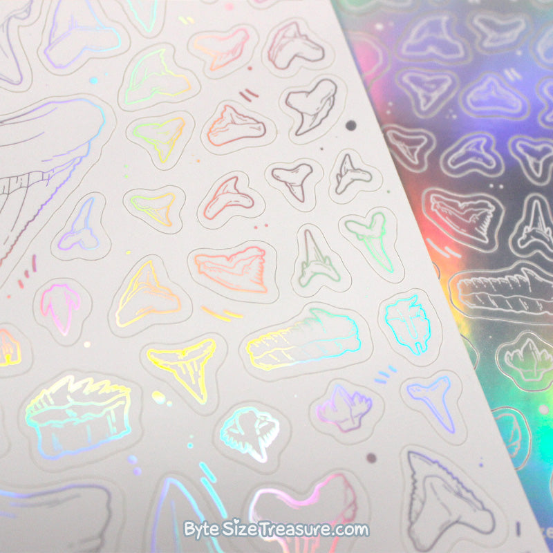 Shark Teeth Holographic Sticker Sheet