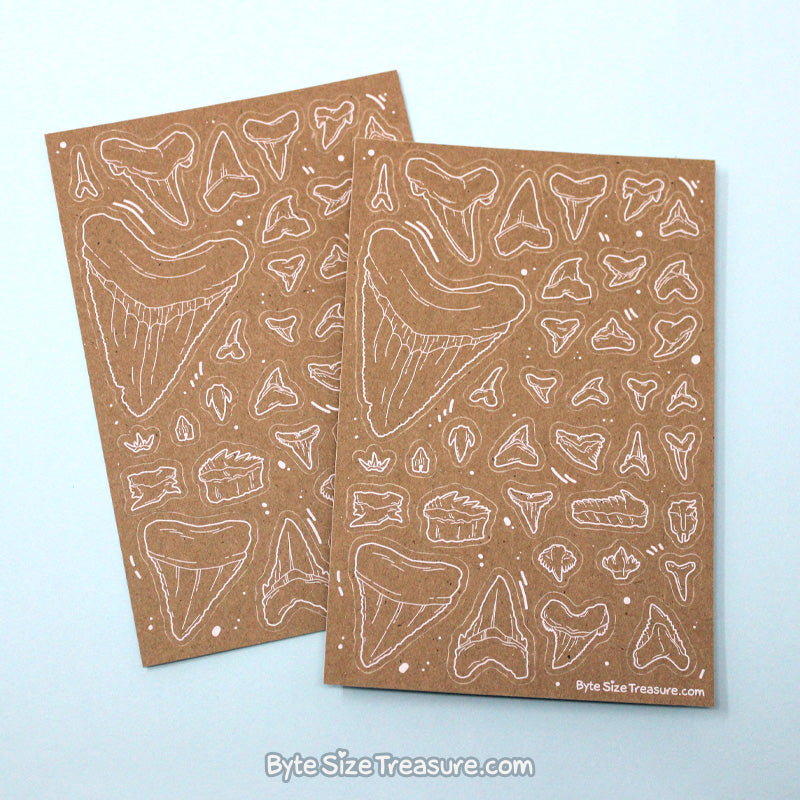 Shark Teeth Kraft Sticker Sheet