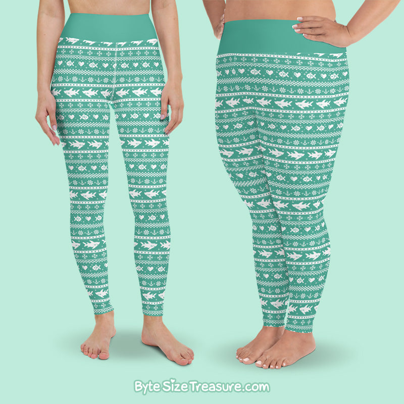 Red &amp; Green Fish-mas \\ Leggings