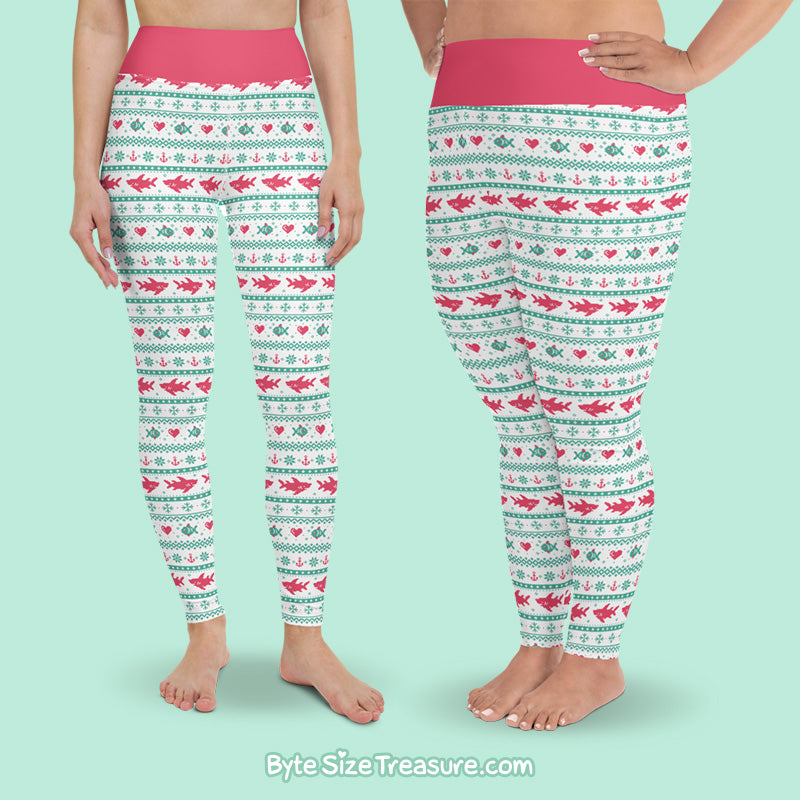 Red &amp; Green Fish-mas \\ Leggings