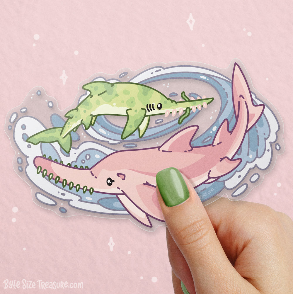 Sea Saws \\ Large Clear Vinyl Sticker