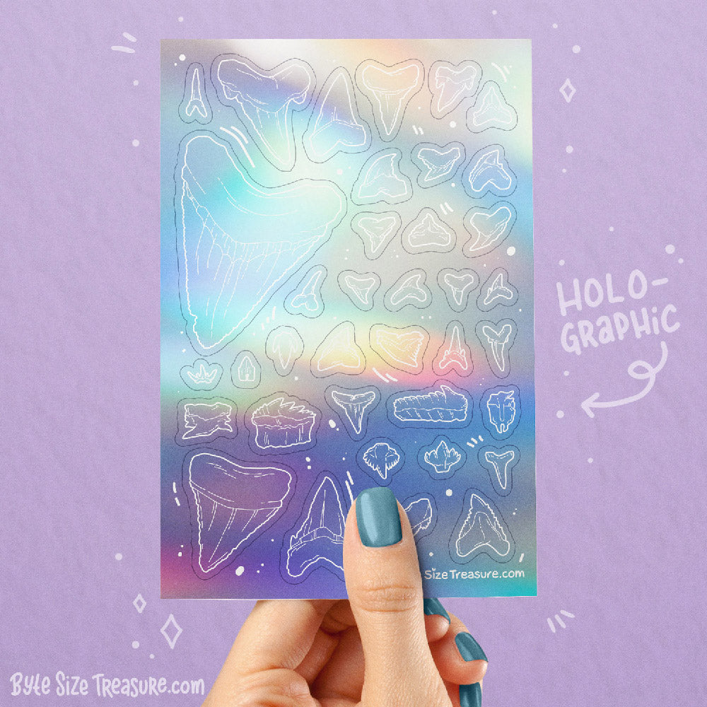 Shark Teeth Holographic Sticker Sheet