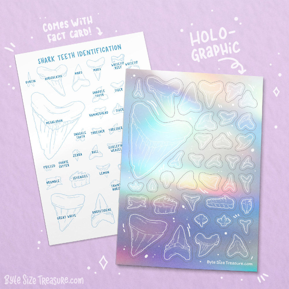 Shark Teeth Holographic Sticker Sheet