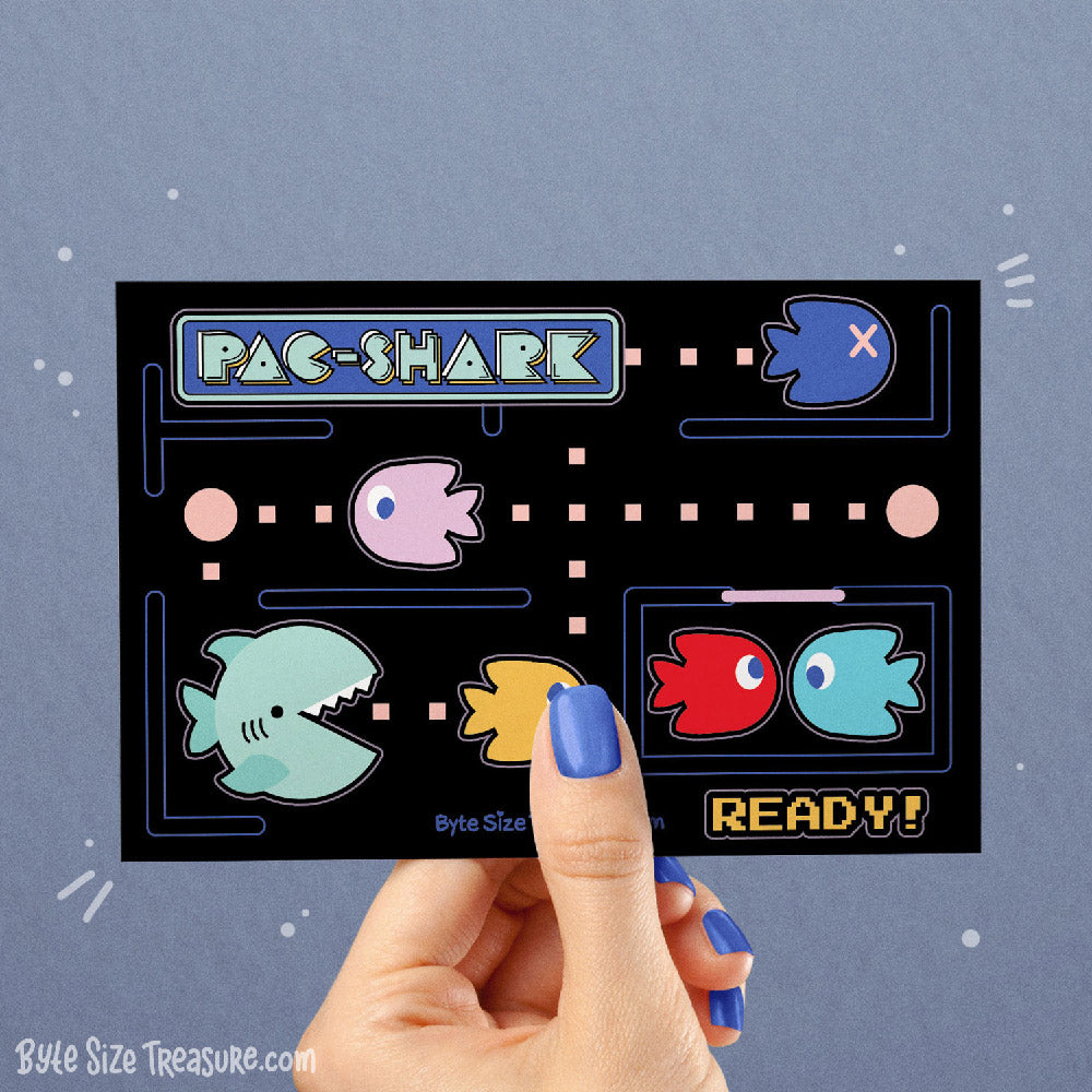 Pac-Shark Sticker Sheet