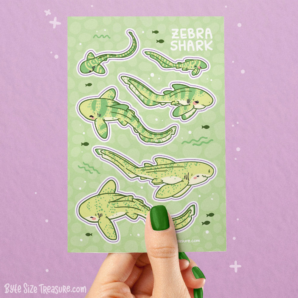 Zebra Shark Sticker Sheet