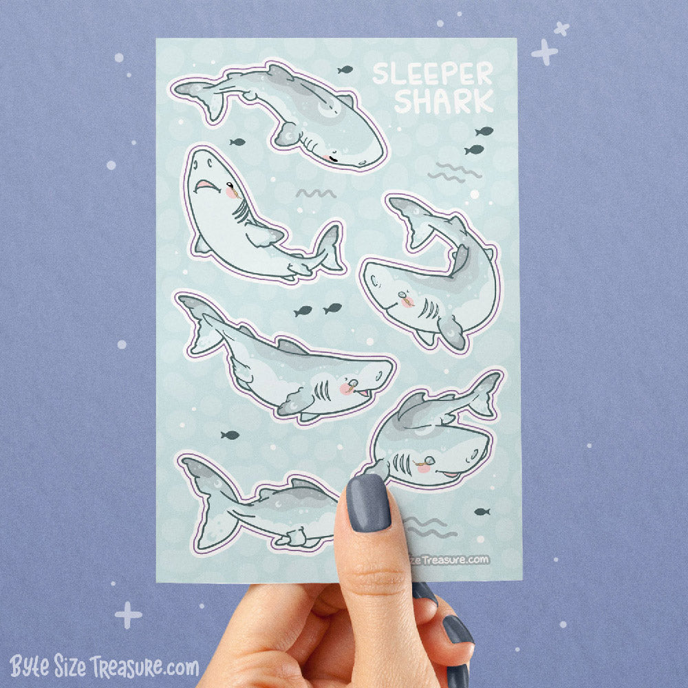 Sleeper Shark Sticker Sheet