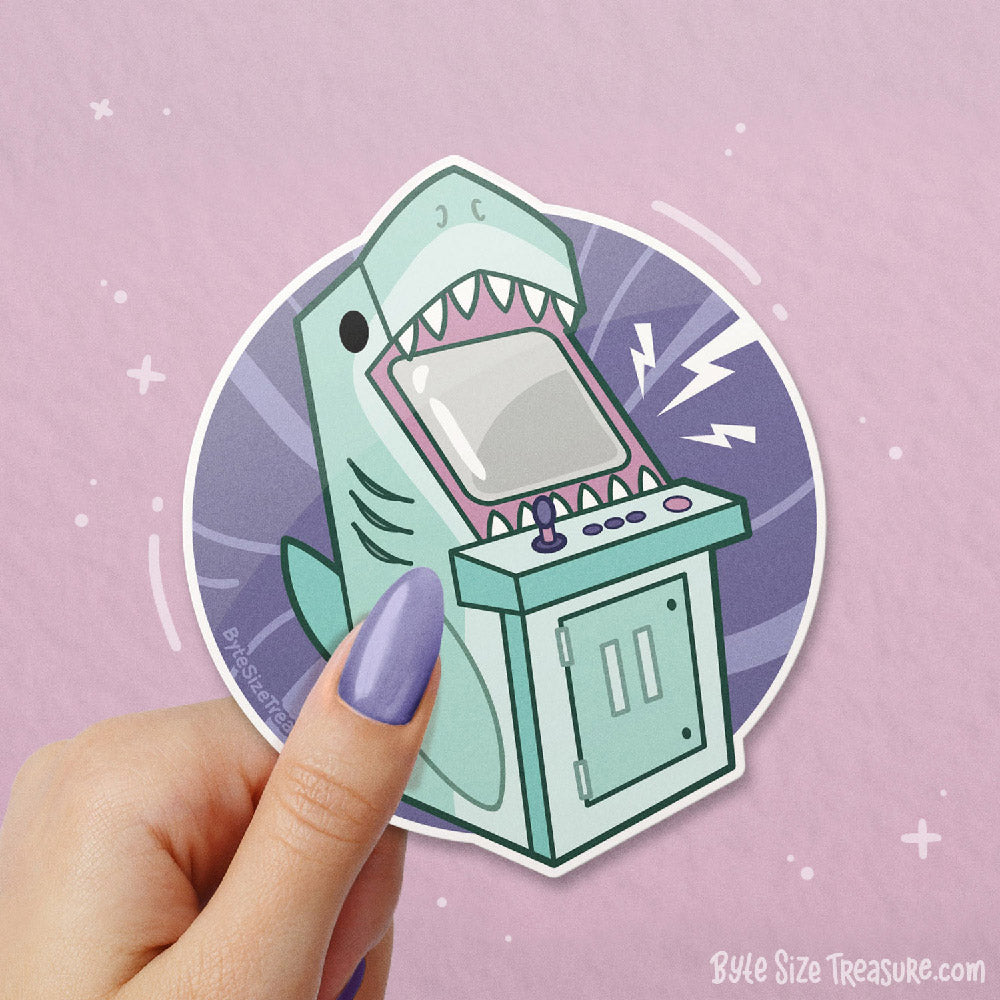 Sharkade Machine \\ Vinyl Sticker