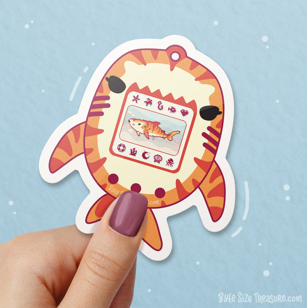 Tiger Sharkagotchi \\ Vinyl Sticker