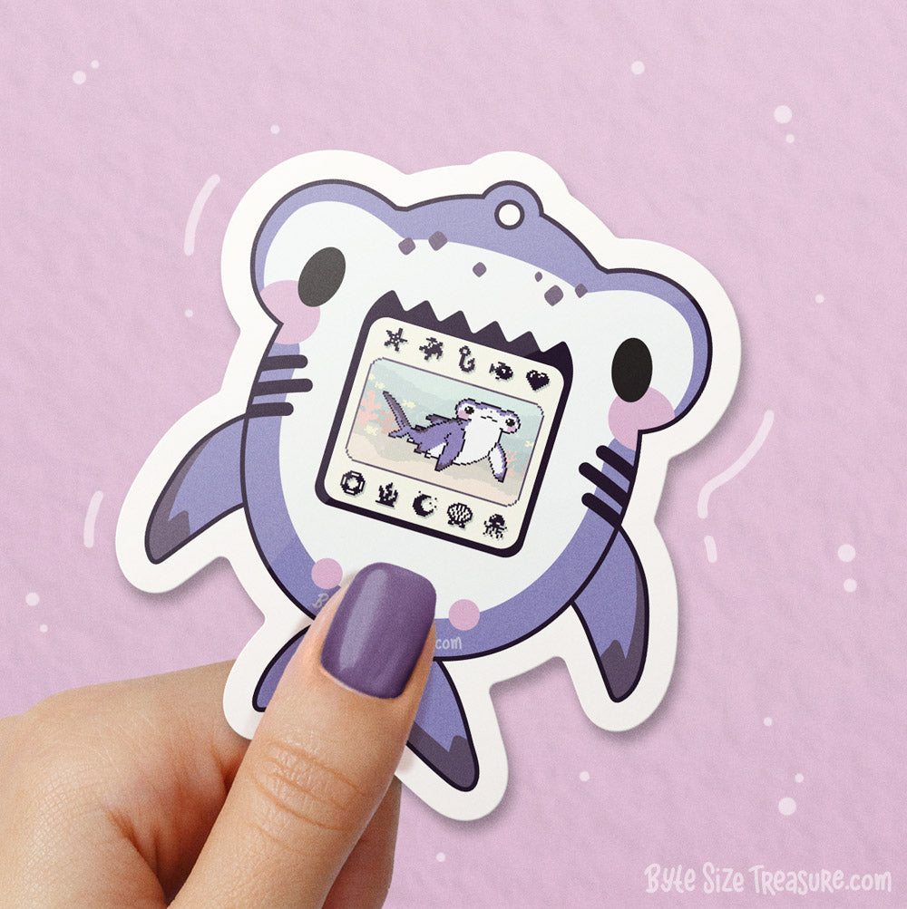 Hammerhead Sharkagotchi \\ Vinyl Sticker
