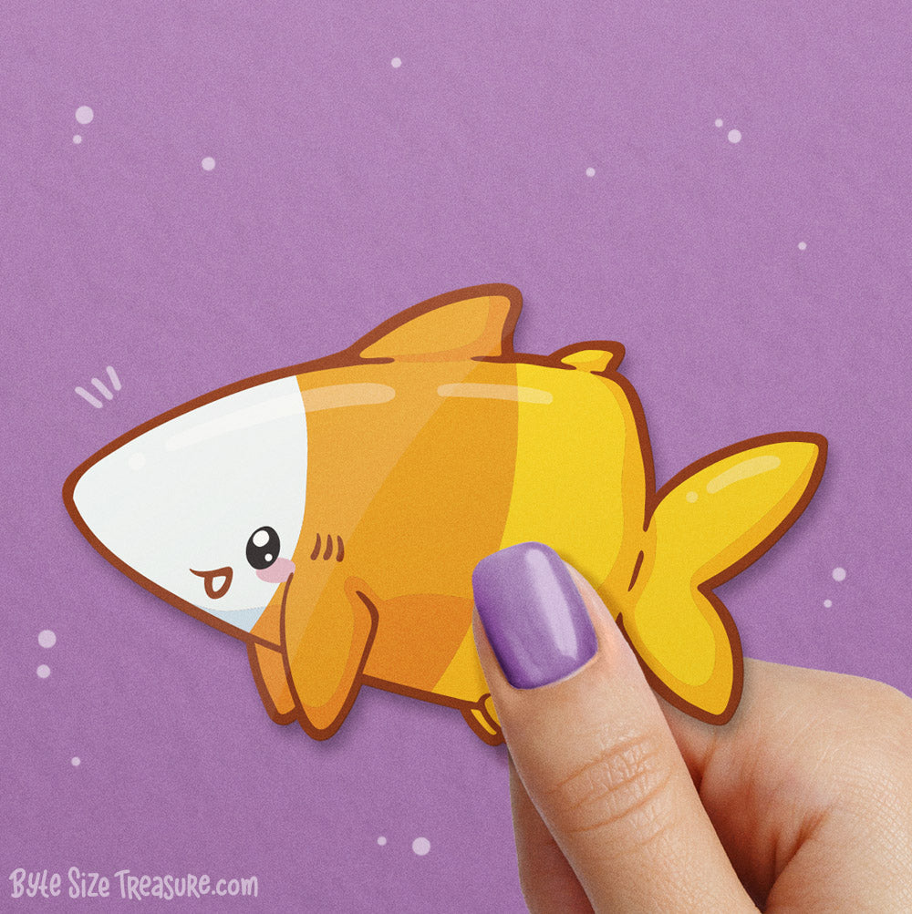 Candy Corn Shark \\ Vinyl Sticker