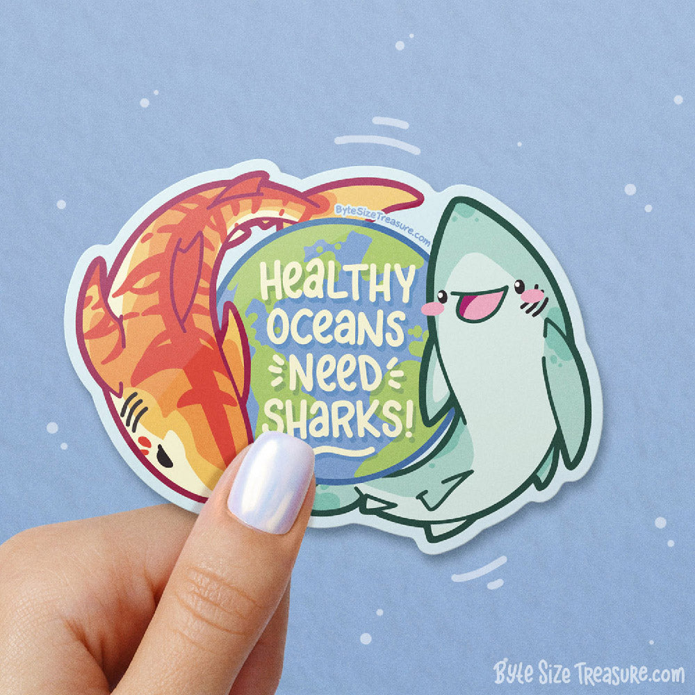 Healthy Oceans Need Sharks Vinyl Sticker