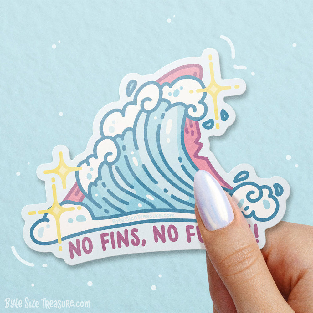 No Fins No Future Vinyl Sticker
