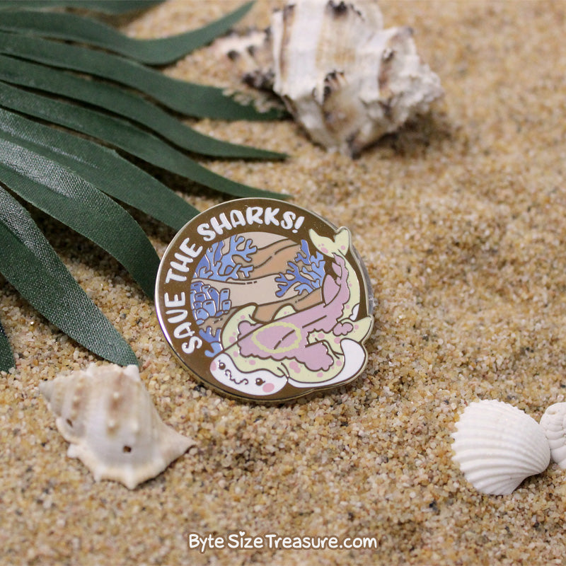 Save the Angel Sharks! Enamel Pin