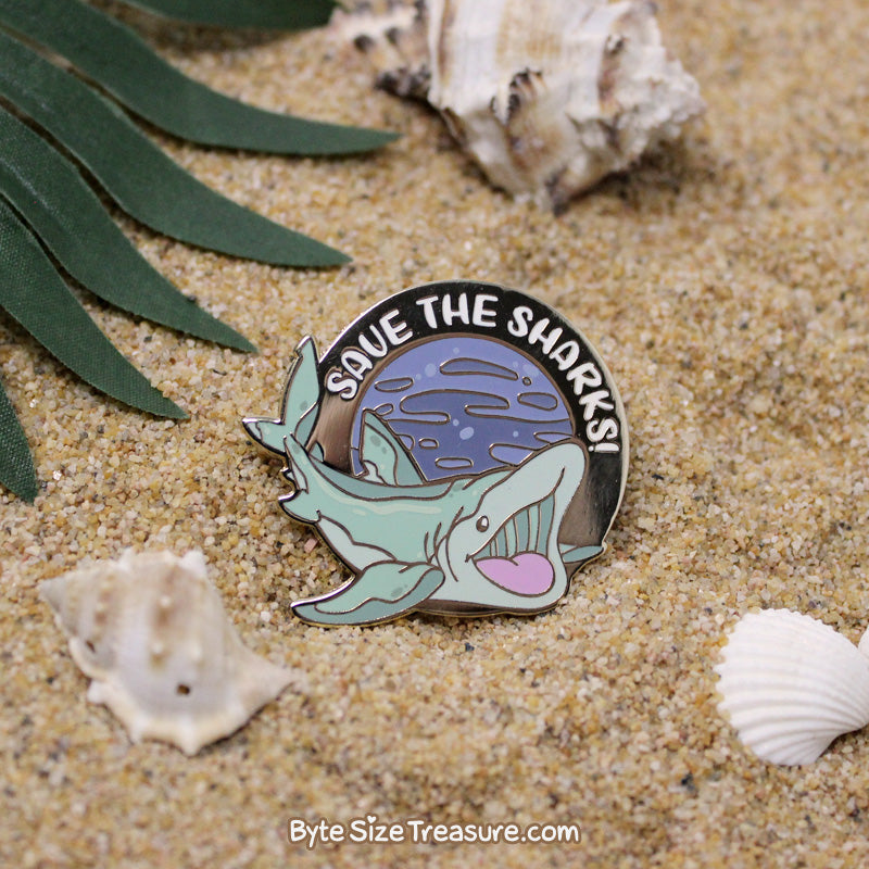 Save the Basking Sharks! Enamel Pin