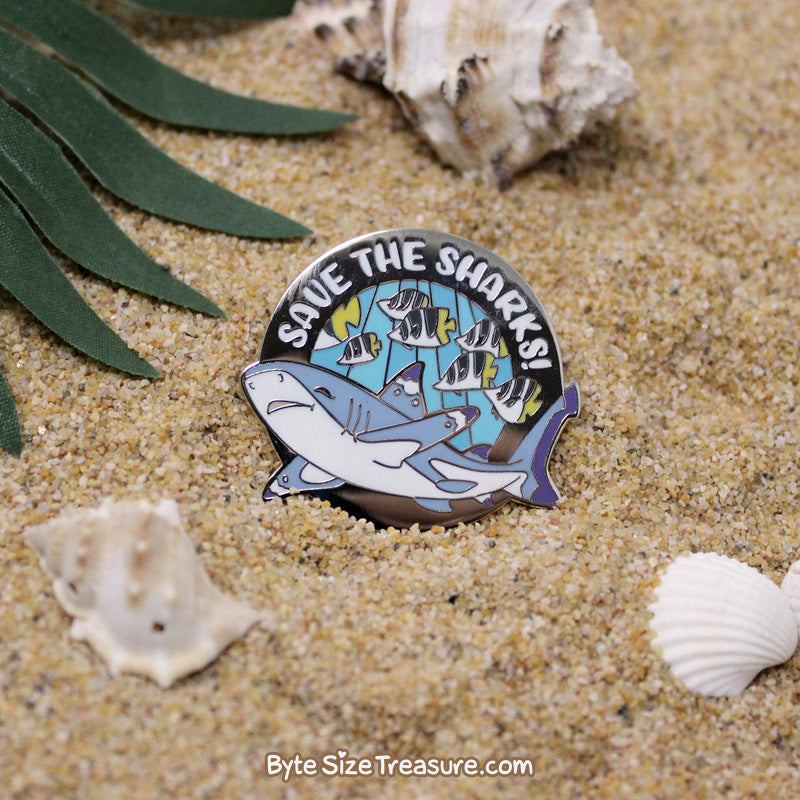 Save the Backtip Reef Sharks! Enamel Pin