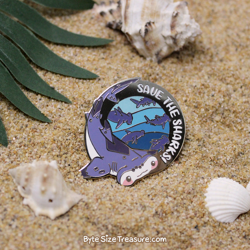 Save the Hammerhead Sharks! Enamel Pin