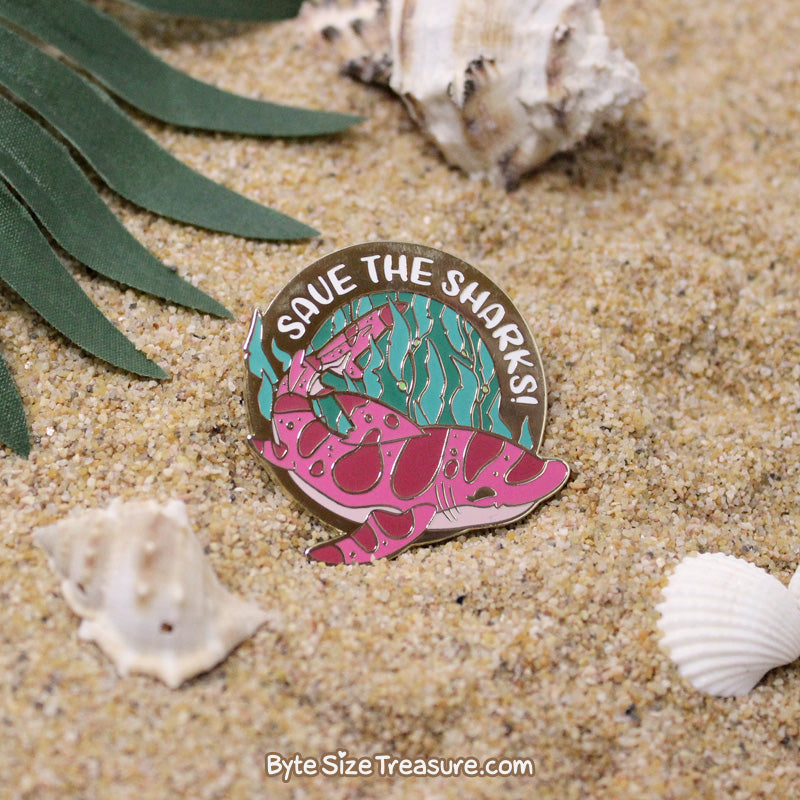 Save the Leopard Sharks! Enamel Pin