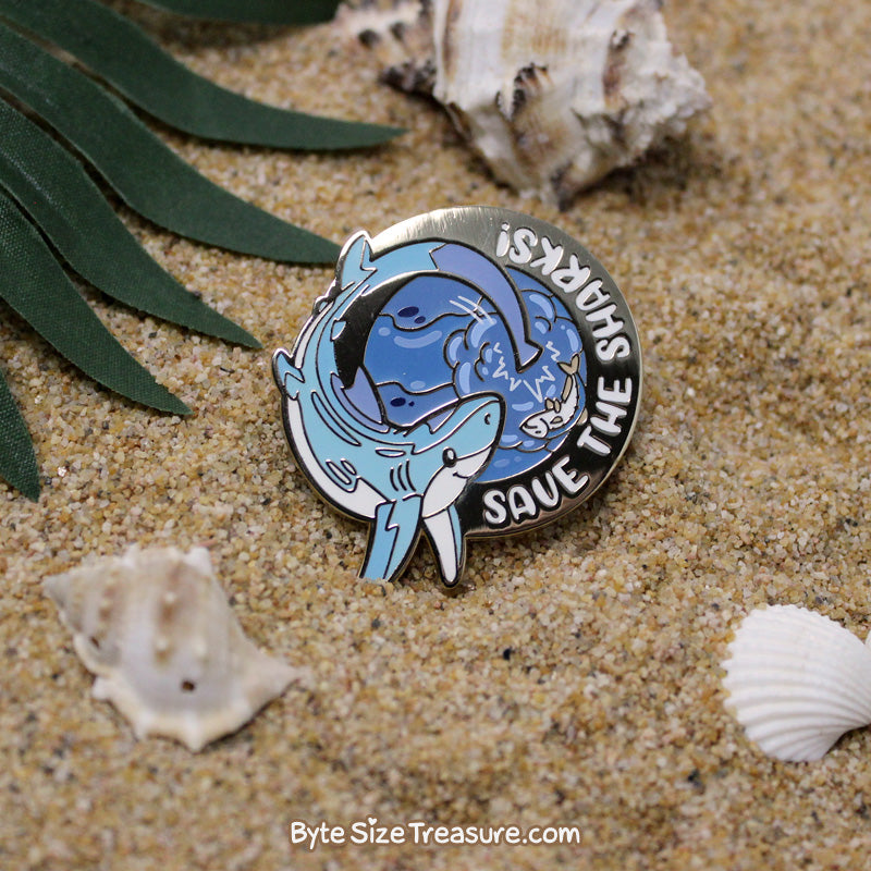 Save the Thresher Sharks! Enamel Pin