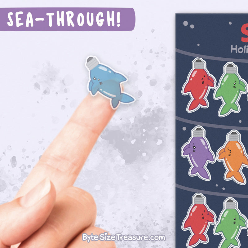 Shark Holiday Lights Sticker Sheet