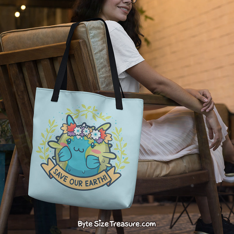 Save Our Earth Blowfish \\ Tote Bag