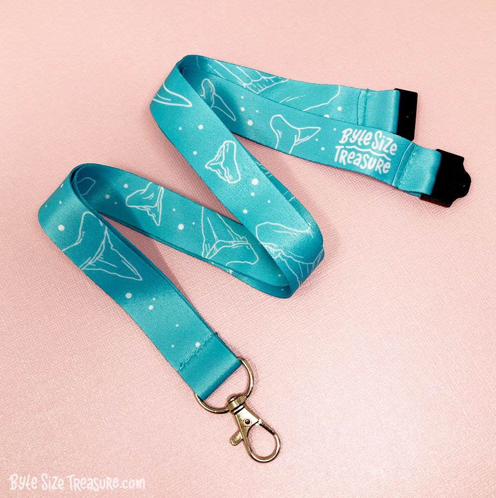Teal Shark Tooth Lanyard