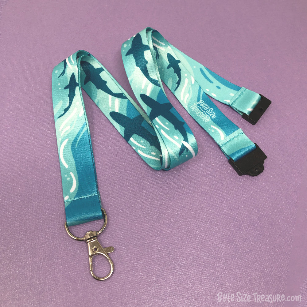 Daylight Swimming Sharks Lanyard