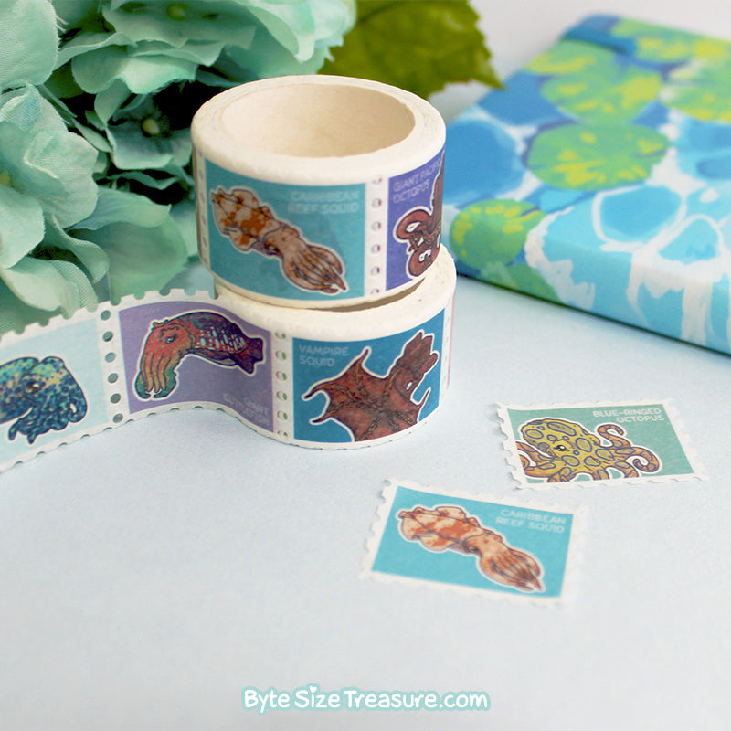 Cephalopod Stamps \\ Washi Tape
