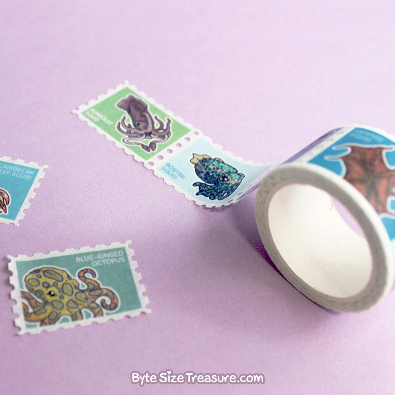 Cephalopod Stamps \\ Washi Tape