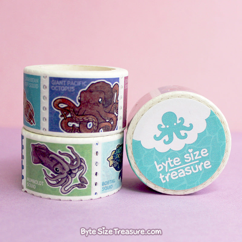 Cephalopod Stamps \\ Washi Tape