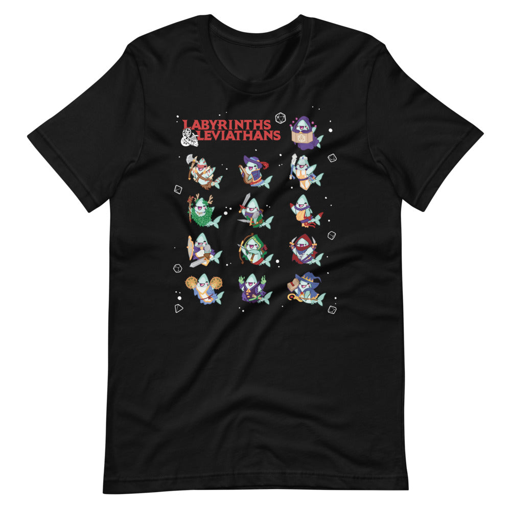 Labyrinths & Leviathans RPG Shark Classes \\ Short-Sleeve Unisex T-Shirt