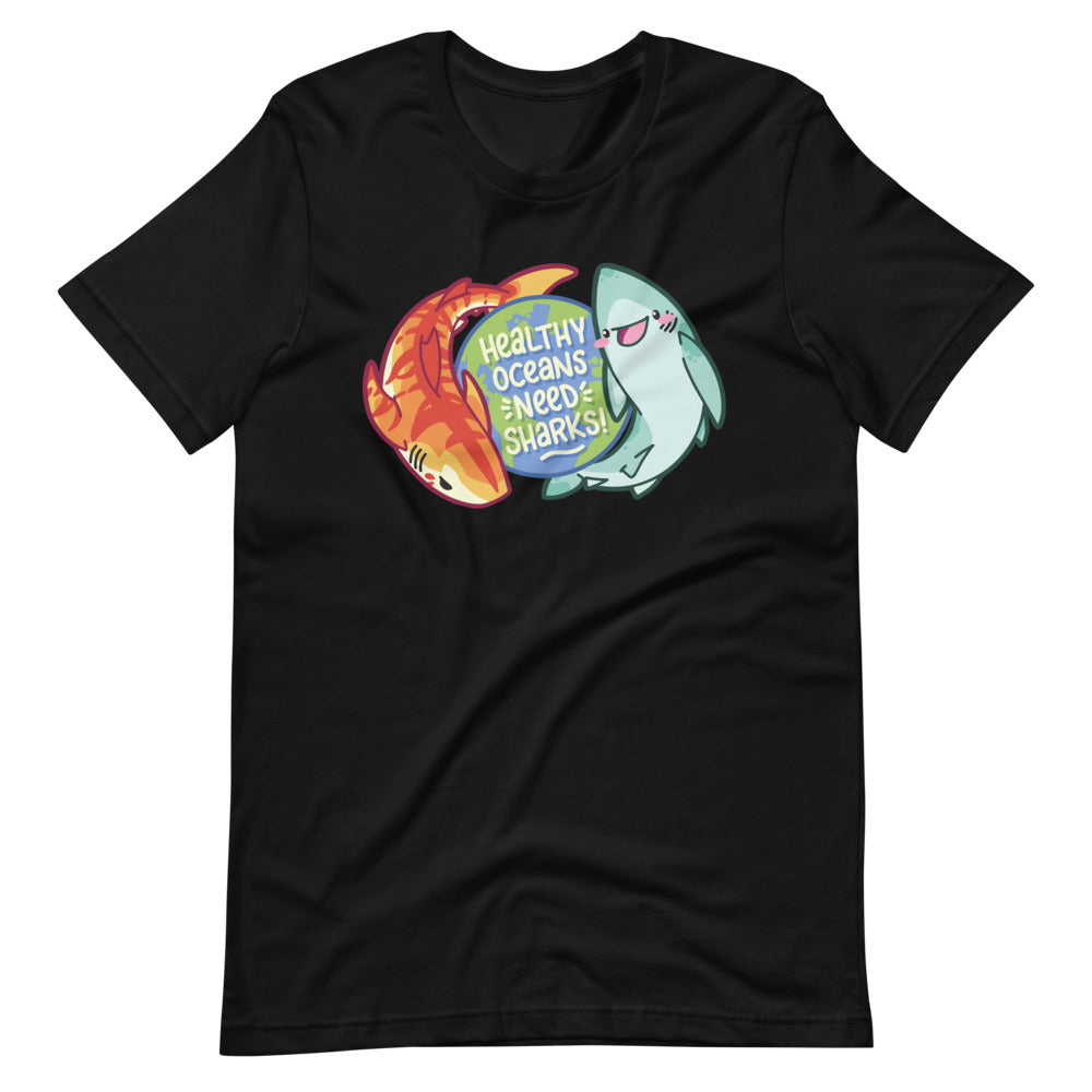 Healthy Oceans Need Sharks \\ Short-Sleeve Unisex T-Shirt