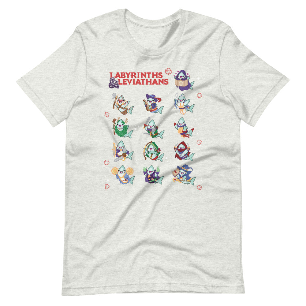 Labyrinths & Leviathans RPG Shark Classes \\ Short-Sleeve Unisex T-Shirt