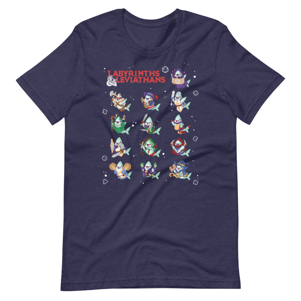 Labyrinths & Leviathans RPG Shark Classes \\ Short-Sleeve Unisex T-Shirt