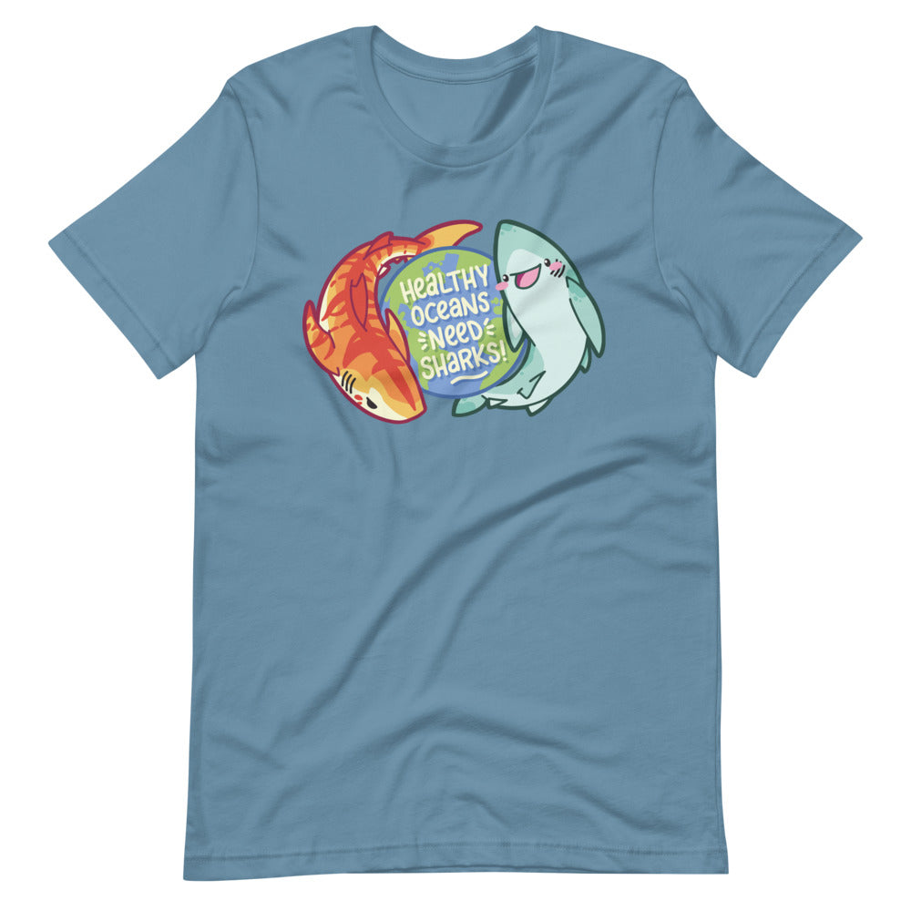 Healthy Oceans Need Sharks \\ Short-Sleeve Unisex T-Shirt