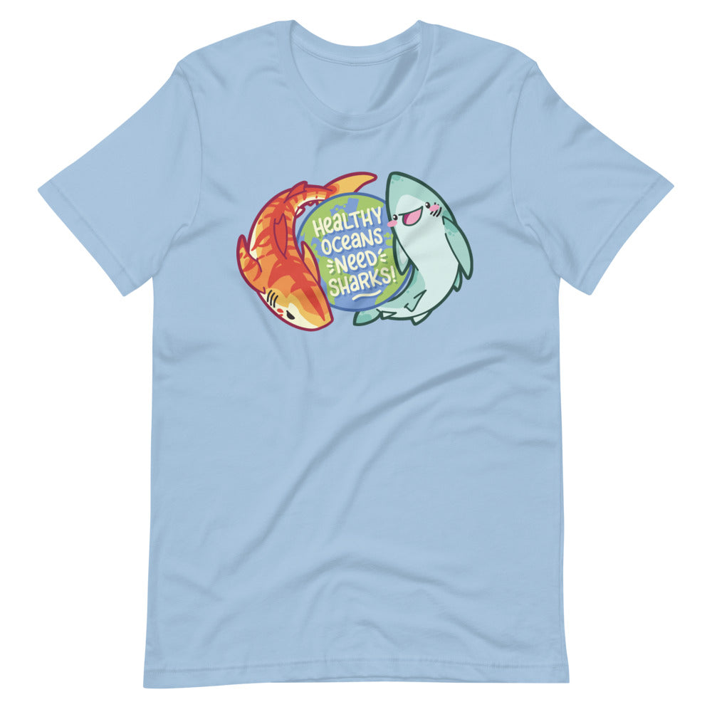Healthy Oceans Need Sharks \\ Short-Sleeve Unisex T-Shirt