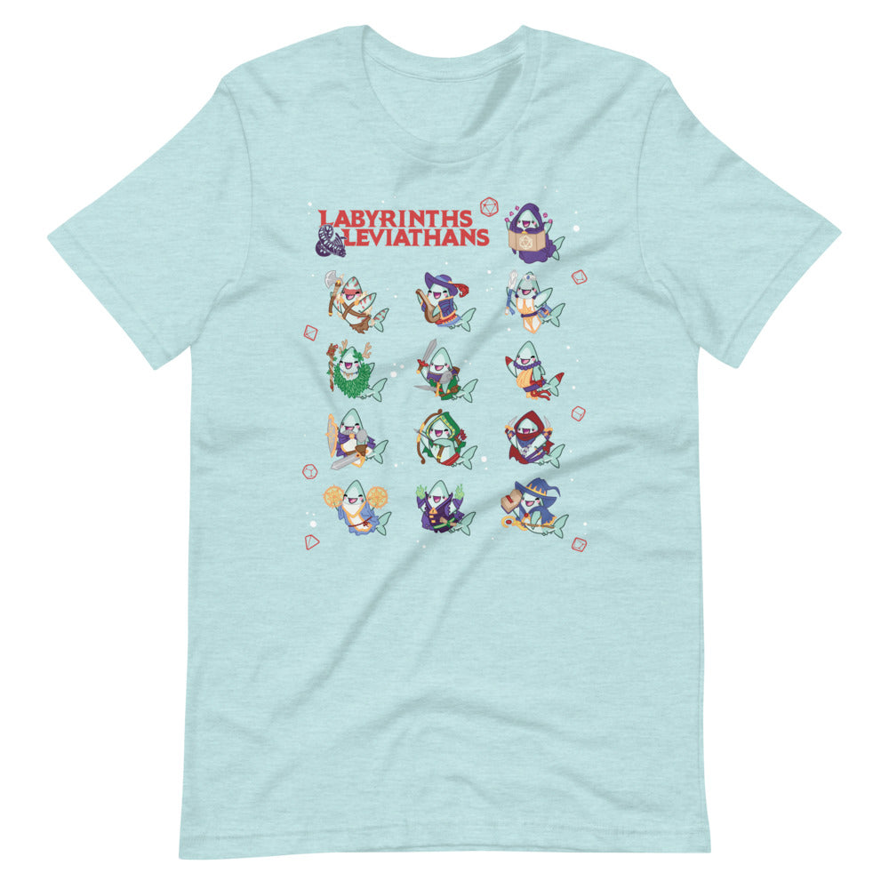 Labyrinths & Leviathans RPG Shark Classes \\ Short-Sleeve Unisex T-Shirt